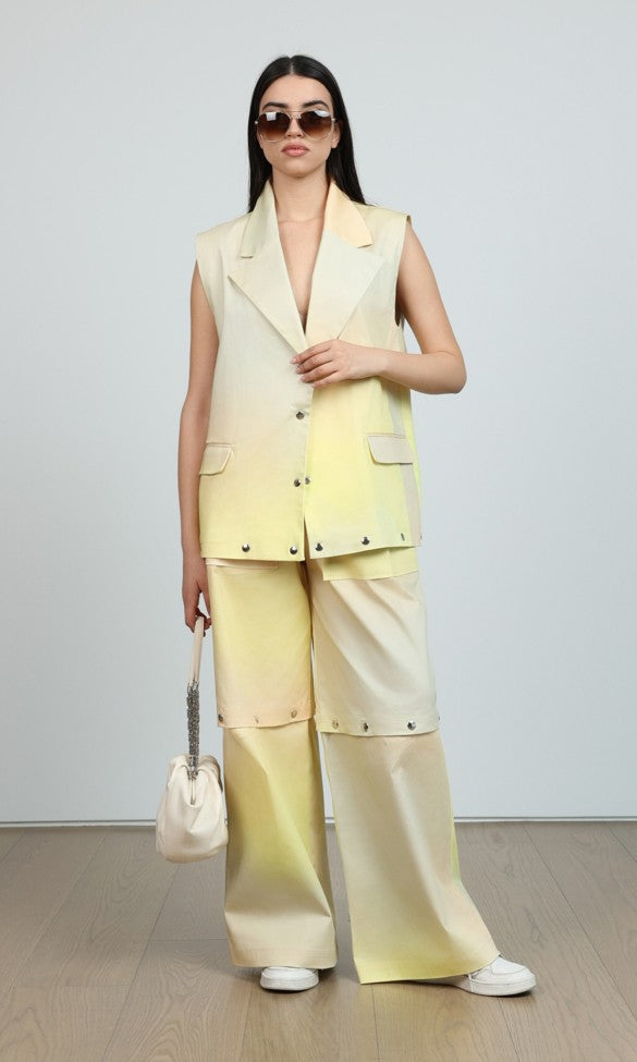 Κίτρινο Γιλέκο με Κούμπωμα από Βαμβάκι ADALE