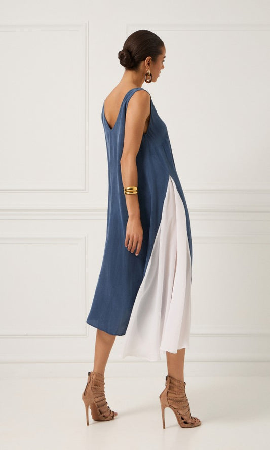 Cupro Dress Blue, LIOLINE