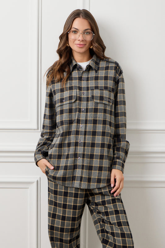 Black Big Plaid Elena Organic Cotton Shirt