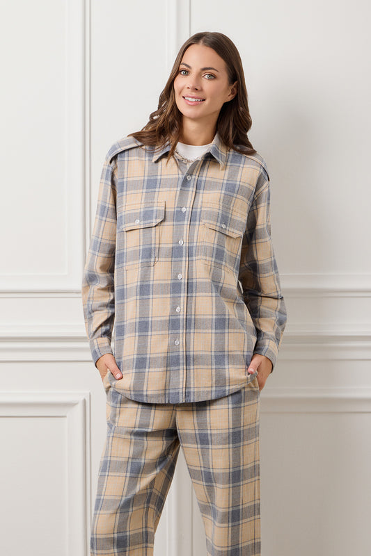 Blue Big Plaid Elena Organic Cotton Plaid Shirt