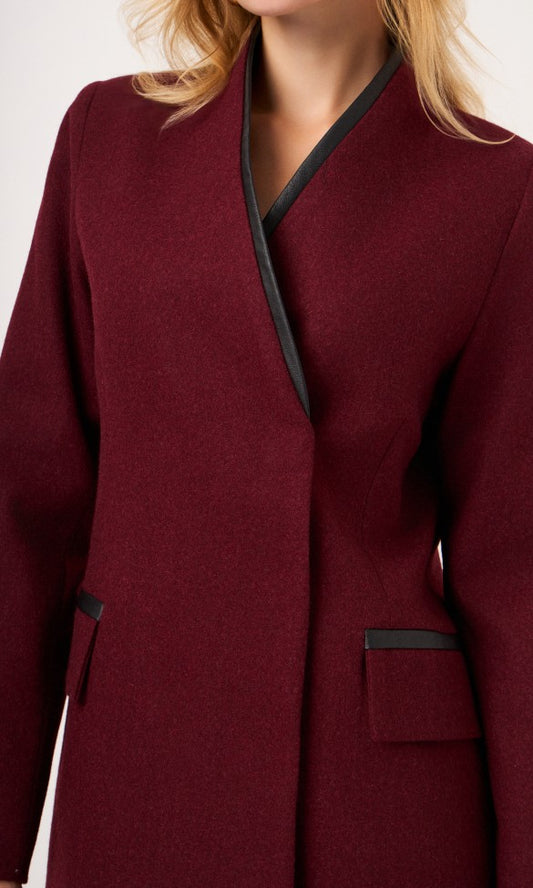 Wool Coat Dark Red AMANDA