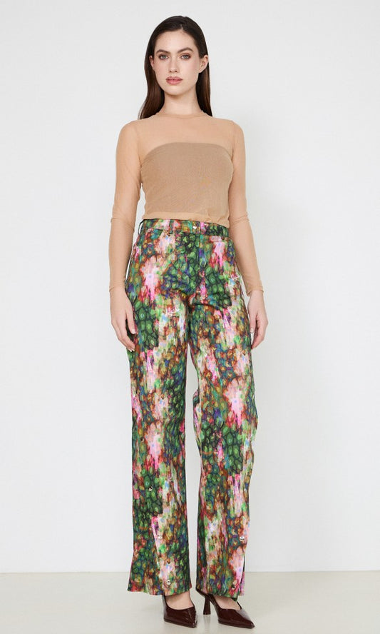 Cotton Pants with Snaps Leopard LUNA