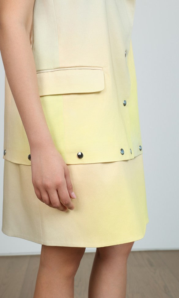 Κίτρινο Γιλέκο με Κούμπωμα από Βαμβάκι ADALE 