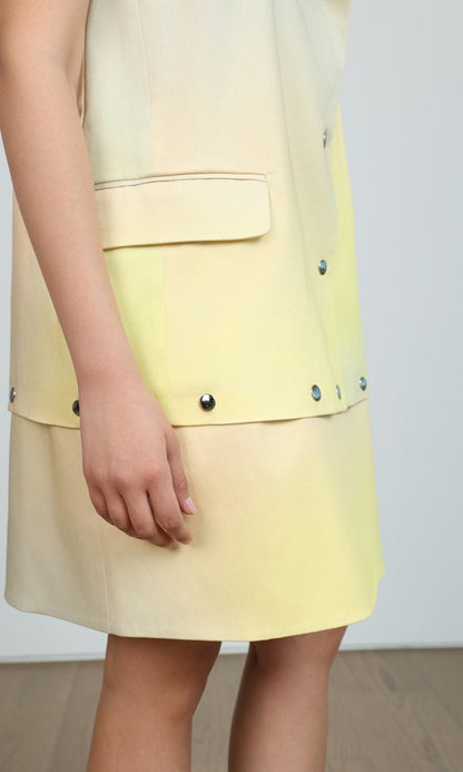 Κίτρινο Γιλέκο με Κούμπωμα από Βαμβάκι ADALE 