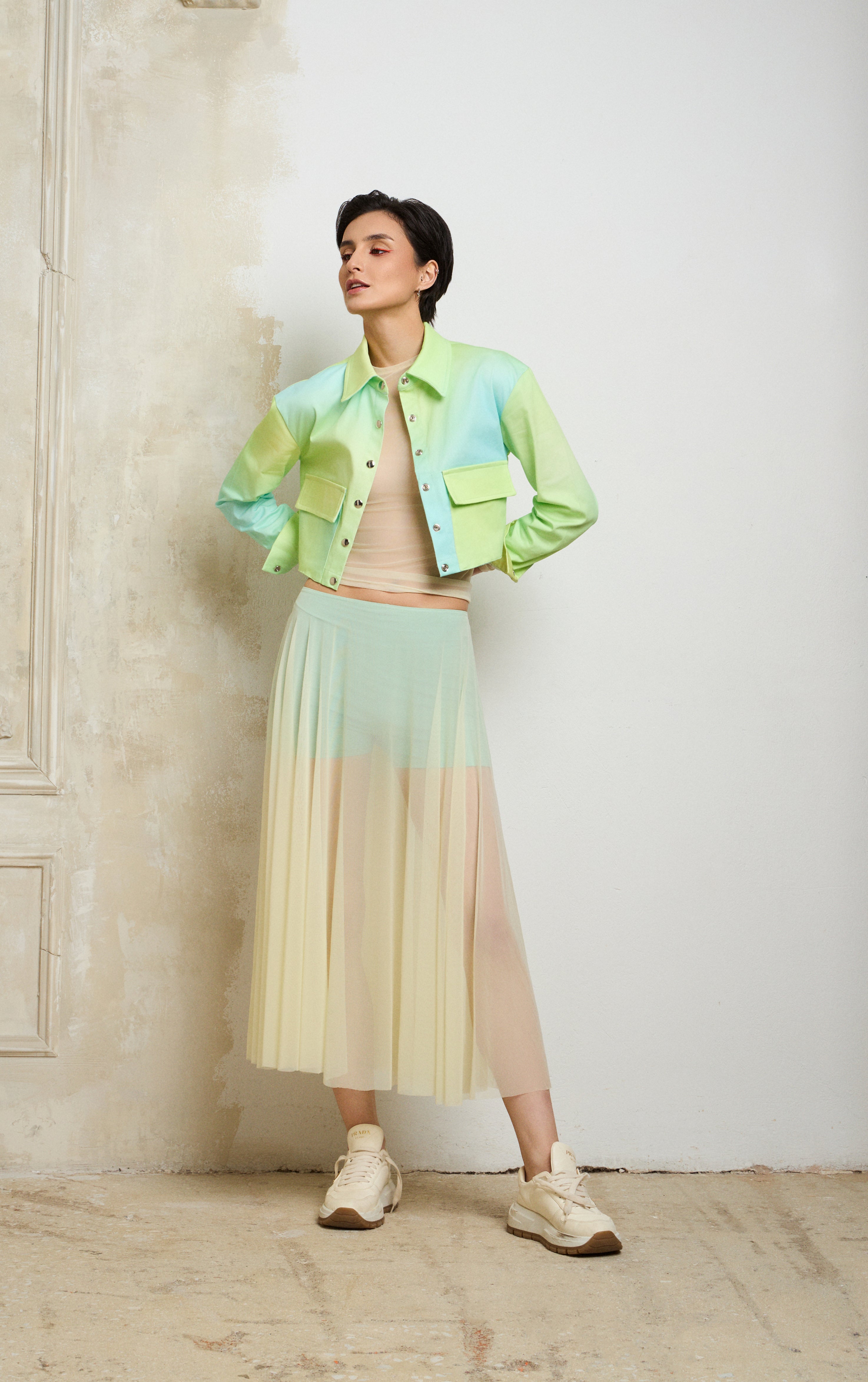 Alex Mesh Skirt - Yellow