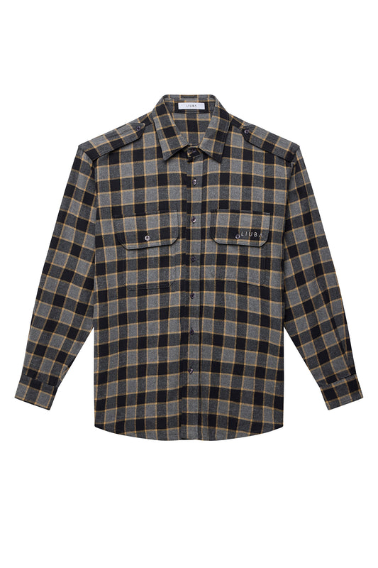 Black Big Plaid Elena Organic Cotton Shirt