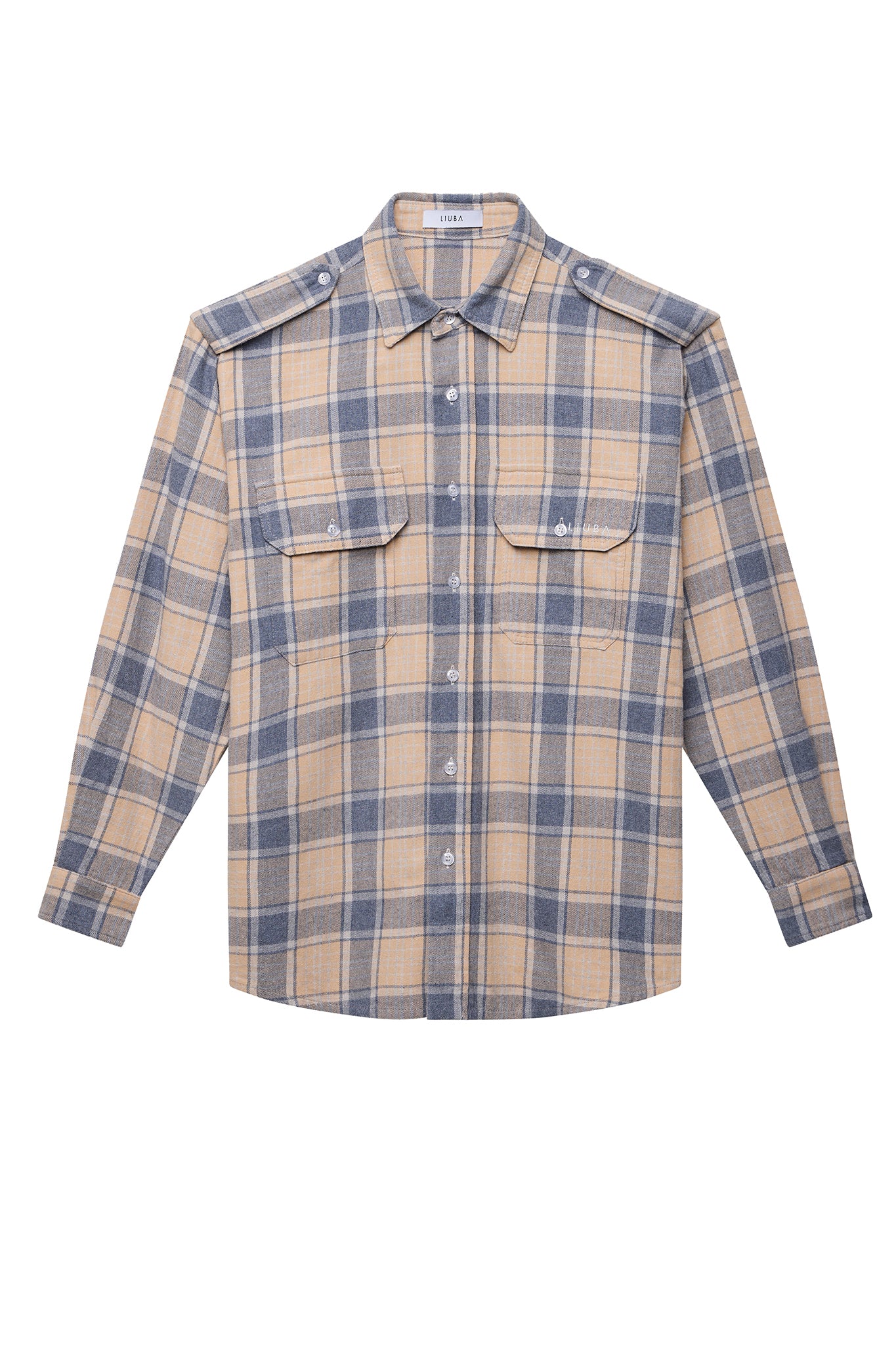 Blue Big Plaid Elena Organic Cotton Plaid Shirt