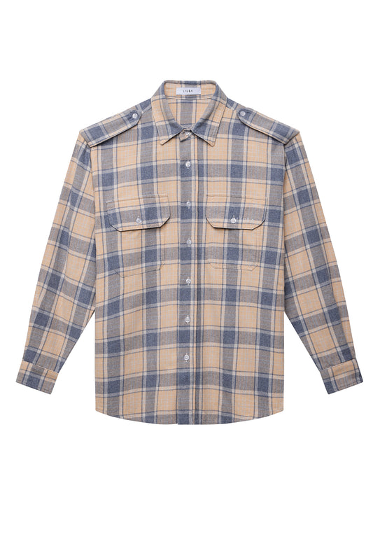Blue Big Plaid Elena Organic Cotton Plaid Shirt