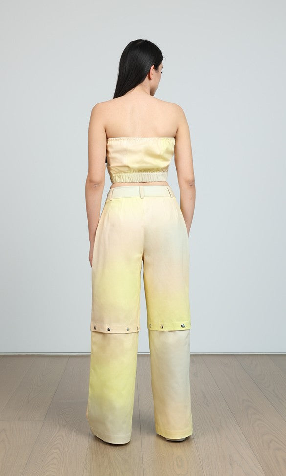 Cotton Pants or Shorts with Snaps, Yellow ADALE