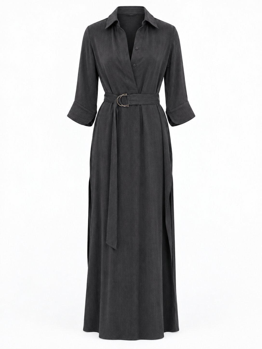 Camille Shirt Maxi Dress Cupro Dark Grey