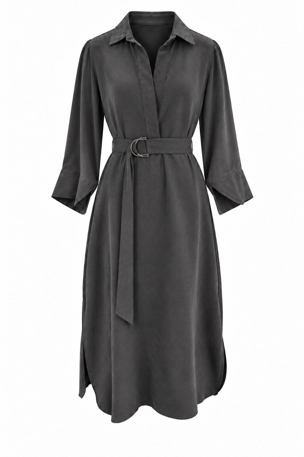 Camille Shirt Mini Dress Cupro Dark Grey
