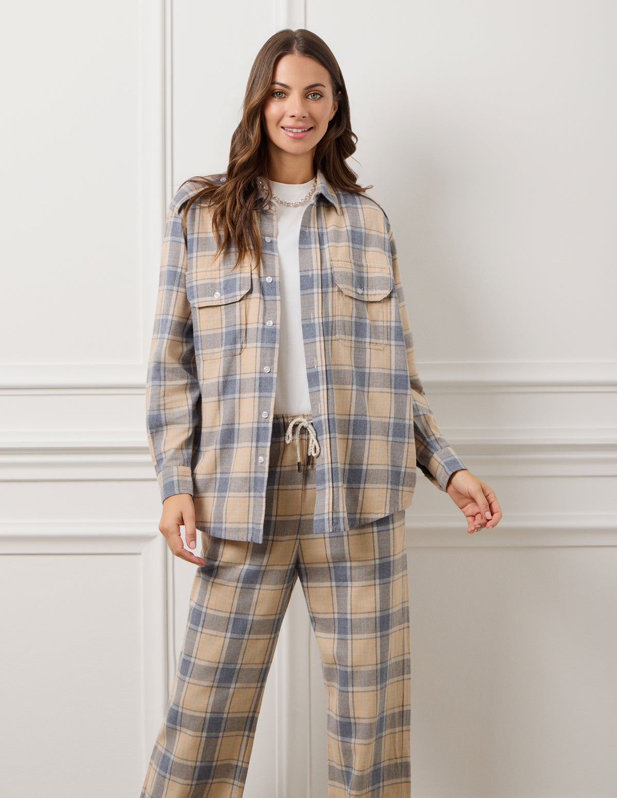 Blue Large Check Elena Checked Shirt