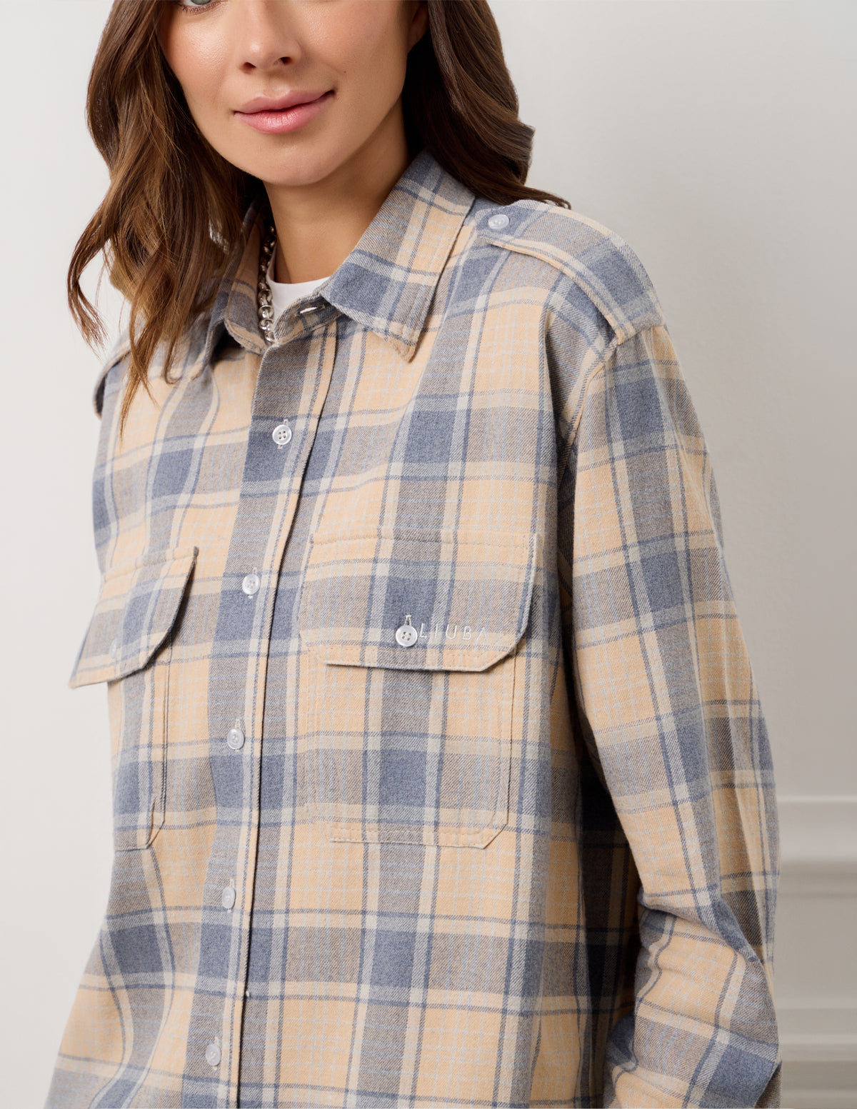 Blue Large Check Elena Checked Shirt