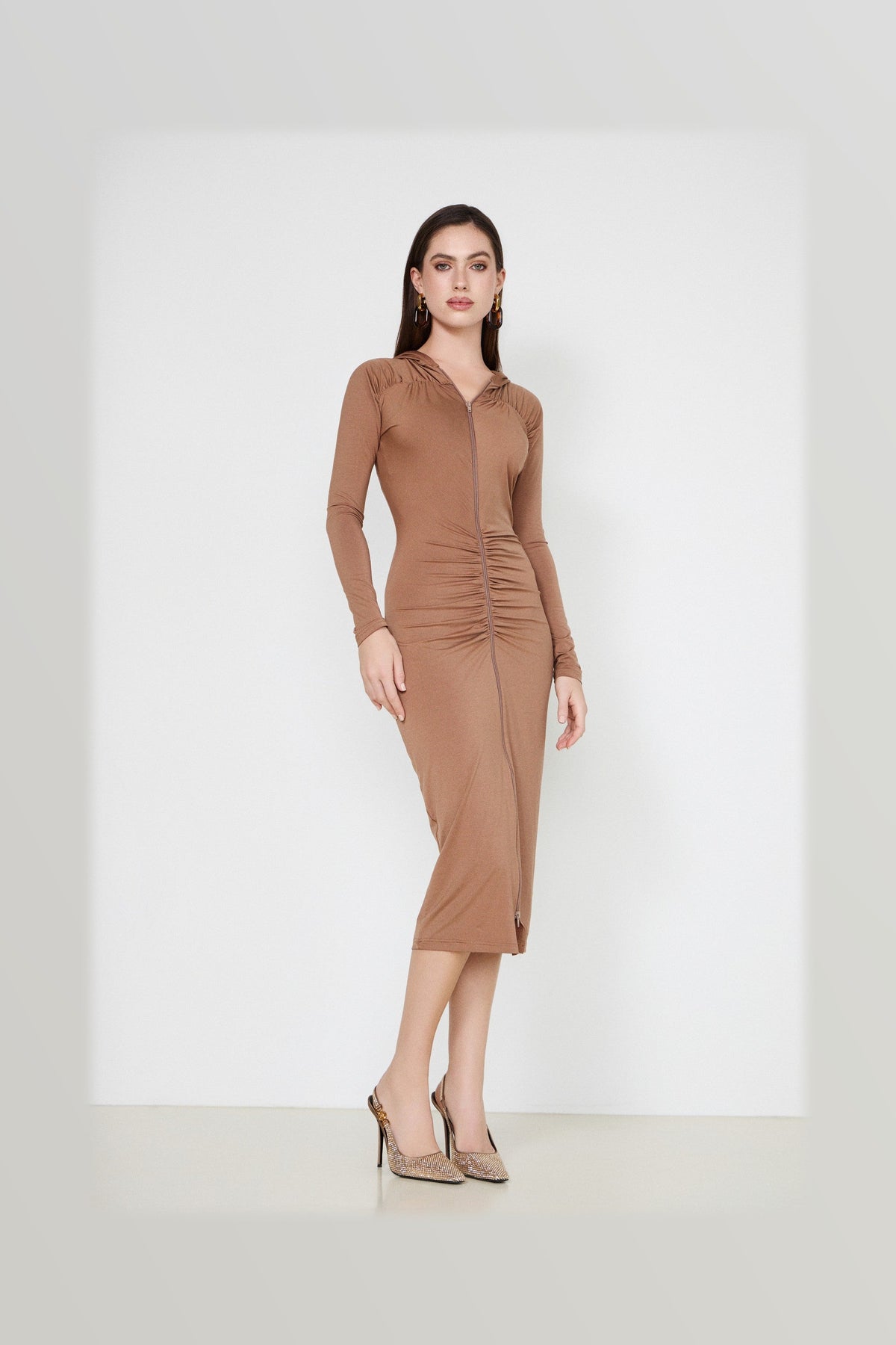 LIUBA Margaret Jersey Dress Hood Brown