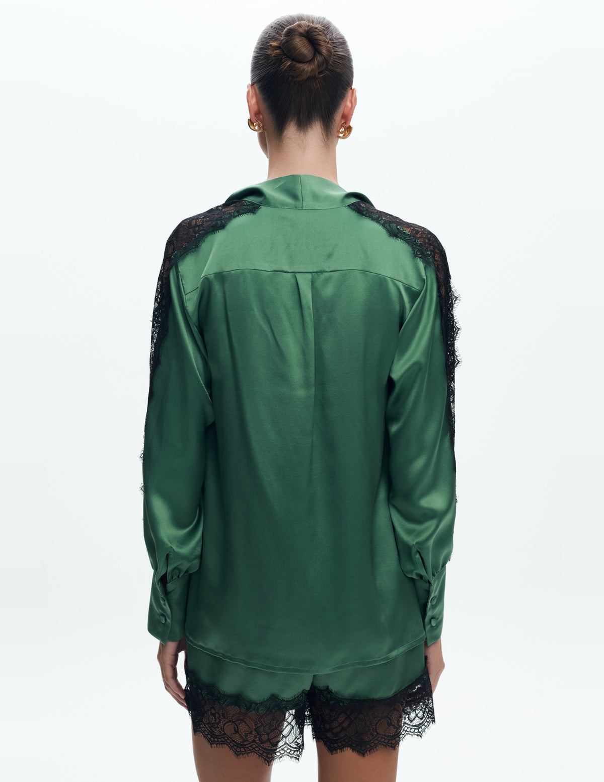 Sienna Silk Shirt with Lace Light Green – LIUBA FW26, photo 63546