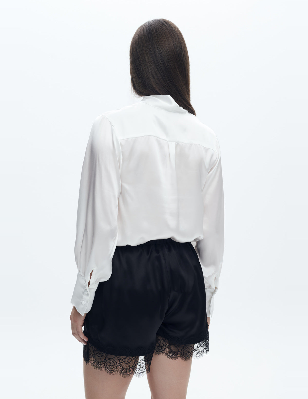 Siena Silk Shorts with Lace Black – LIUBA FW26, photo 63680