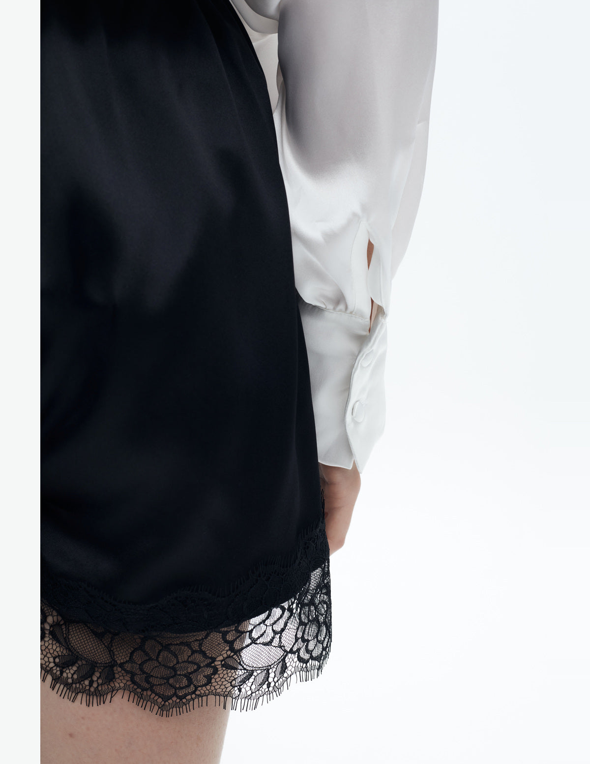 Siena Silk Shorts with Lace Black – LIUBA FW26, photo 63683