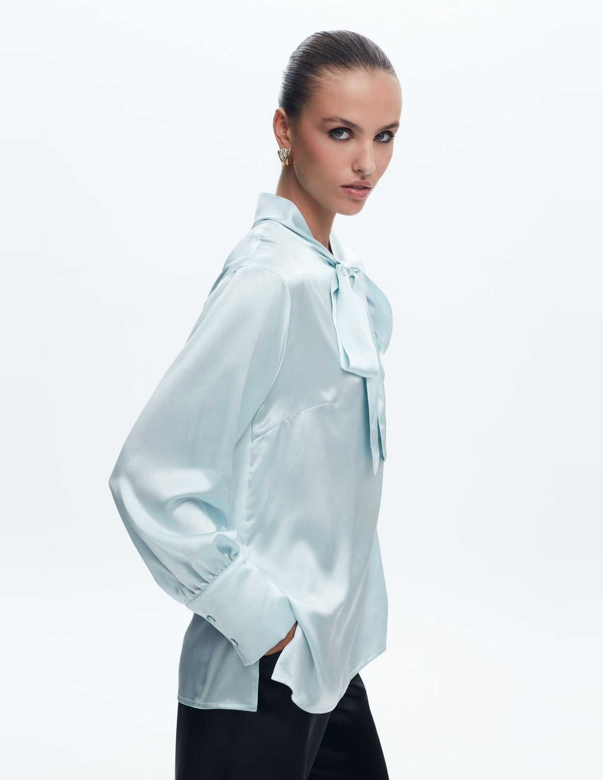 Sienna Silk Shirt Light Blue – LIUBA FW26, photo 63725