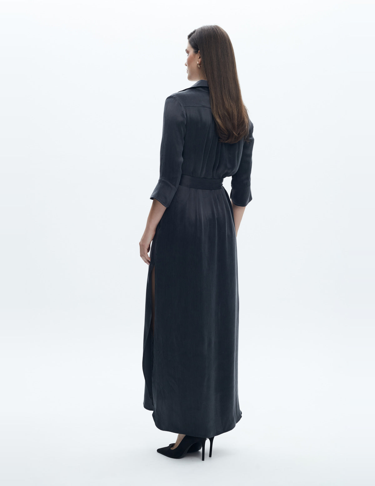 Camille Shirt Maxi Dress Dark Grey Cupro – LIUBA FW26, photo 63826