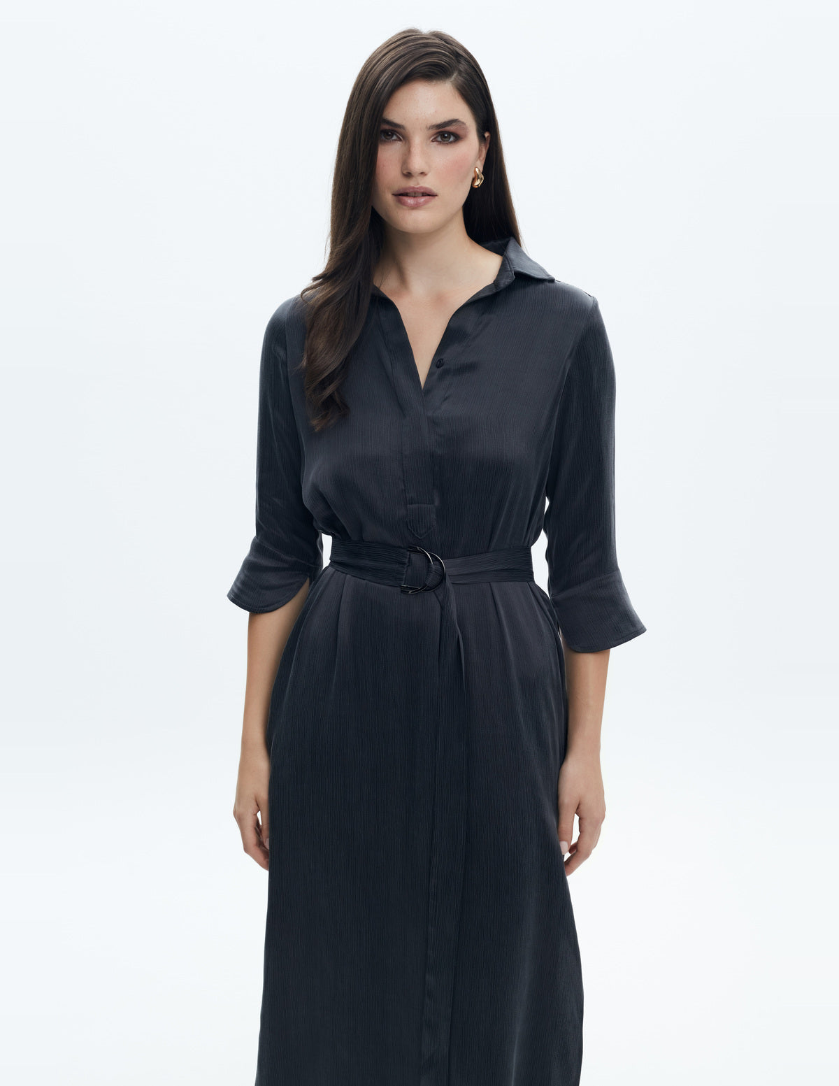 Camille Shirt Maxi Dress Dark Grey Cupro – LIUBA FW26, photo 63831