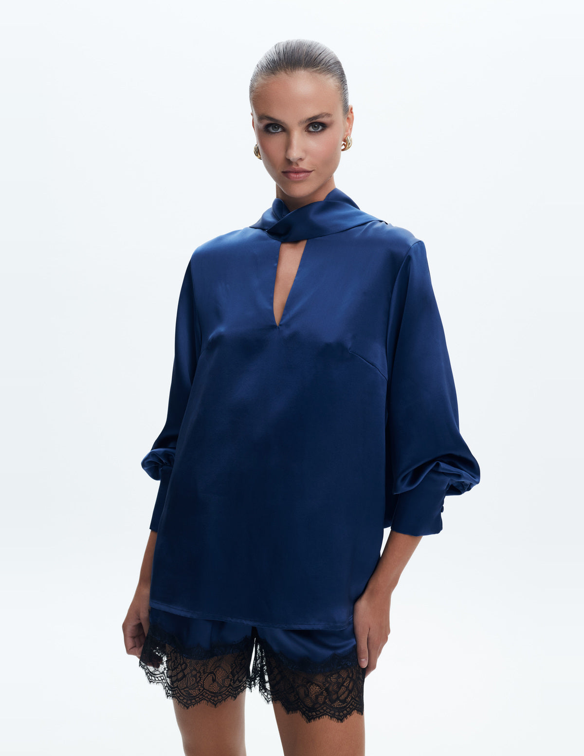 Sienna Silk Shirt Navy – LIUBA FW26, photo 63889