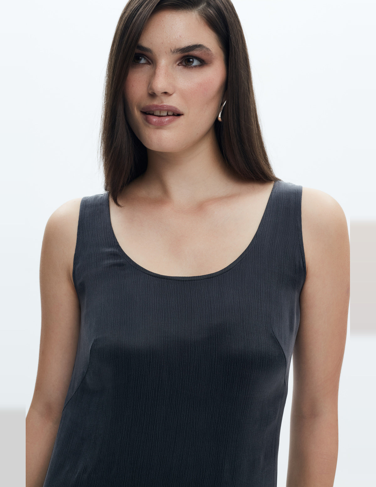 Moon Slip Dress Midi Dark Grey Cupro – LIUBA FW26, photo 64063