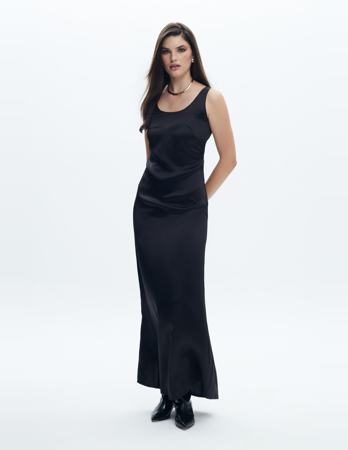 Moon Maxi Slip Dress Black Silk – LIUBA FW26, photo 64243
