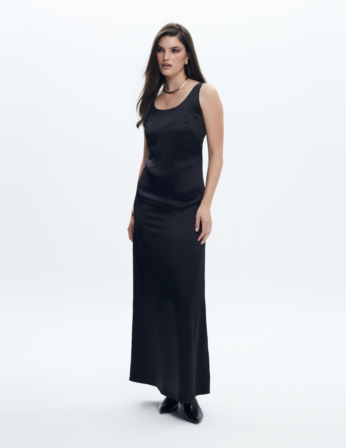 Moon Maxi Slip Dress Black Silk – LIUBA FW26, photo 64247