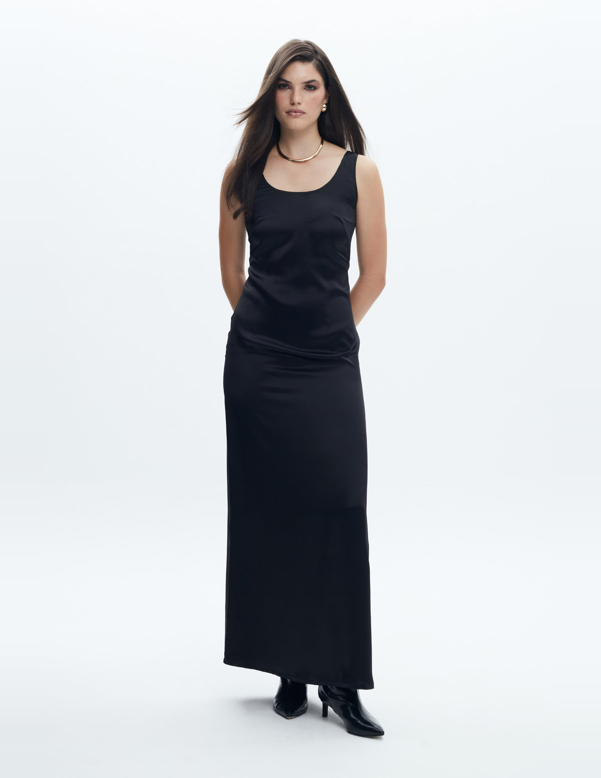 Moon Maxi Slip Dress Black Silk – LIUBA FW26, photo 64261