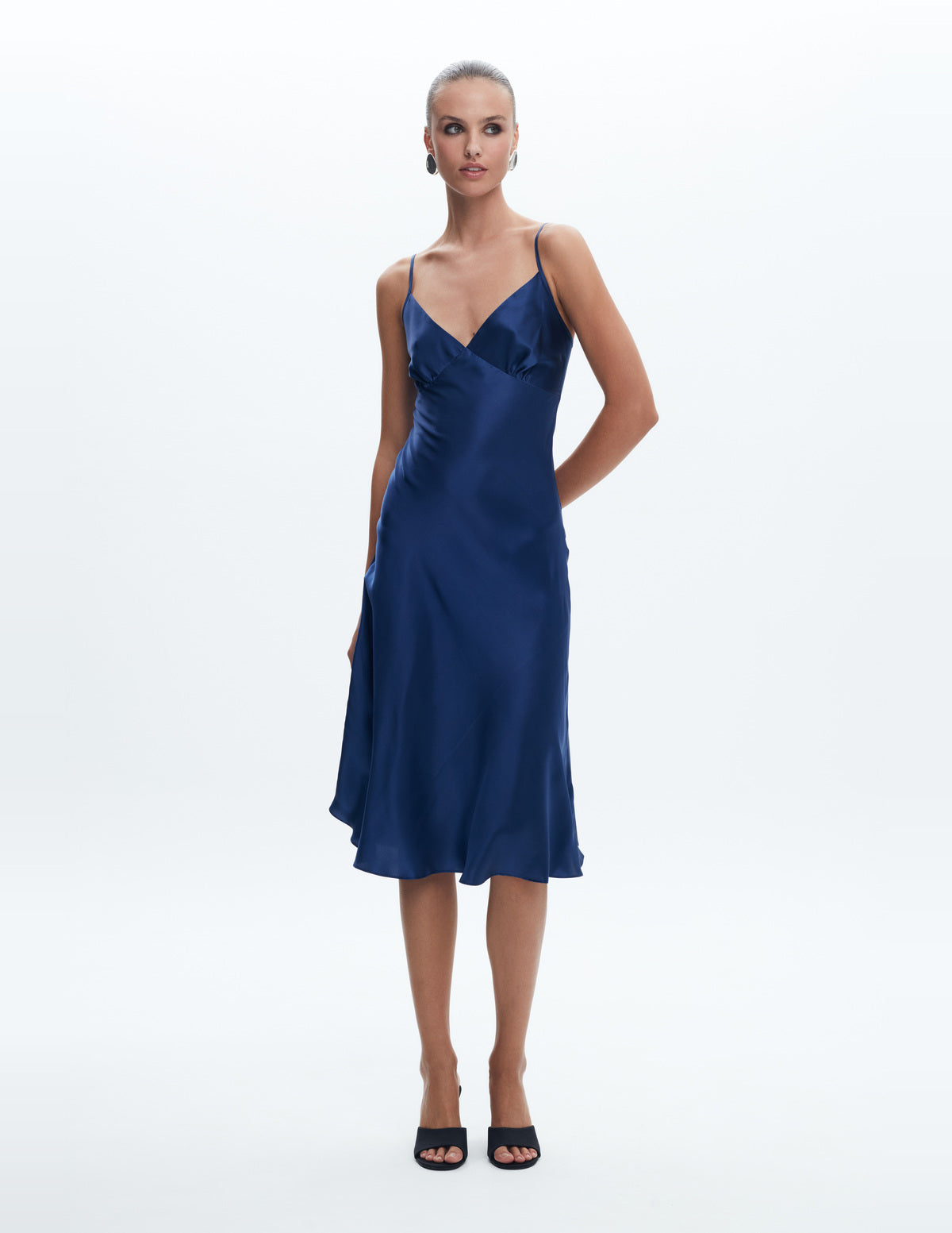 Sienna Silk Midi Dress Navy – LIUBA FW26, photo 64304