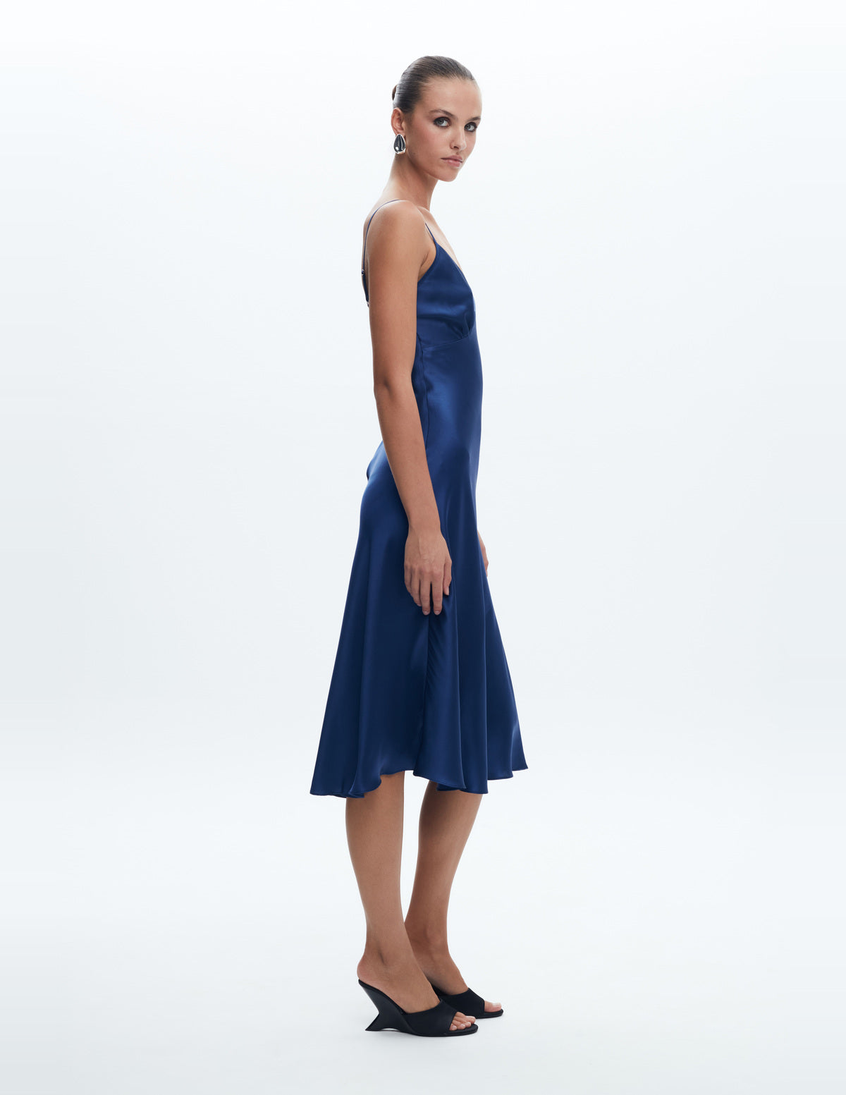 Sienna Silk Midi Dress Navy – LIUBA FW26, photo 64318