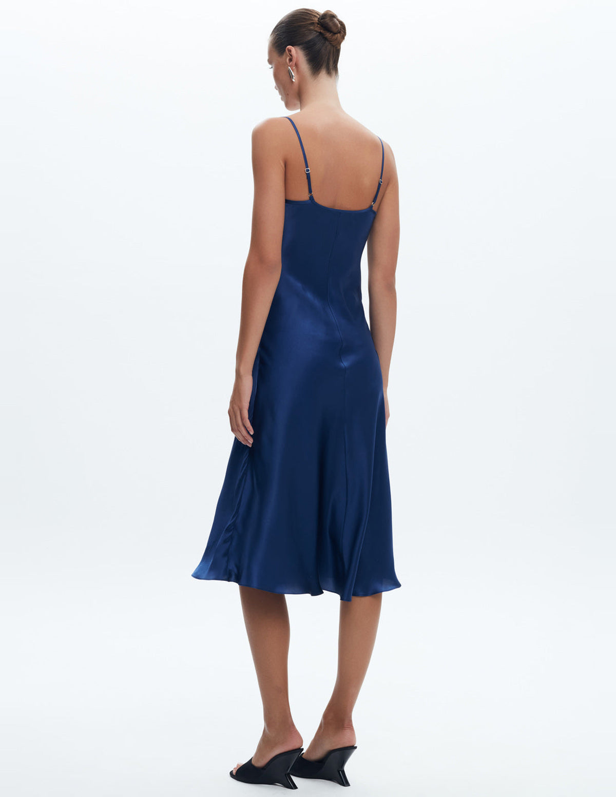 Sienna Silk Midi Dress Navy