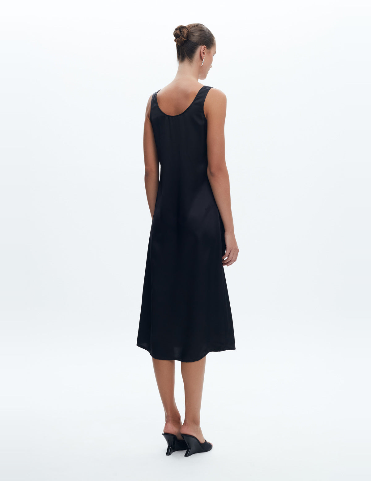 Moon Slip Dress Midi Black Silk – LIUBA FW26, photo 64439