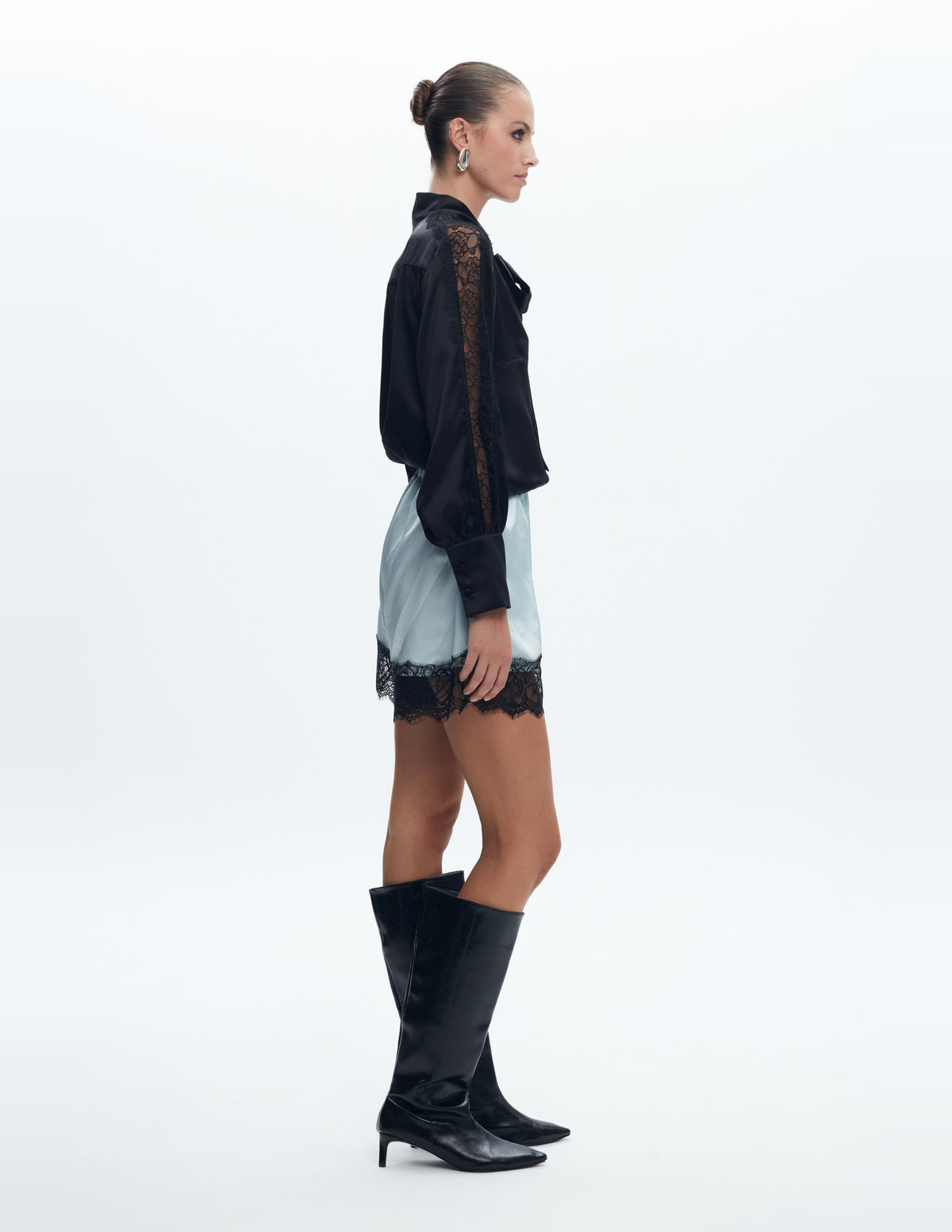 Sienna Silk Shirt with Lace Black – LIUBA FW26, photo 64750