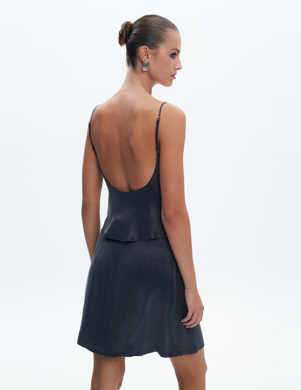 LIUBA FW26 – Moon Bralette Top Dark Grey Cupro