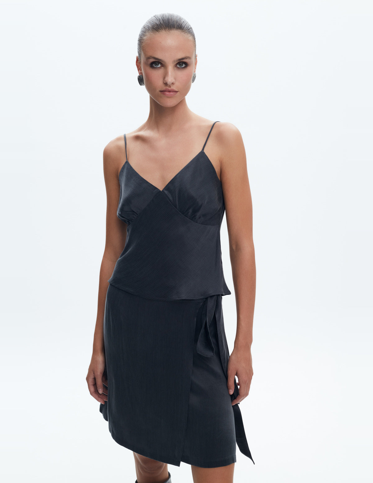 Moon Bralette Top Dark Grey Cupro – LIUBA FW26, photo 64900