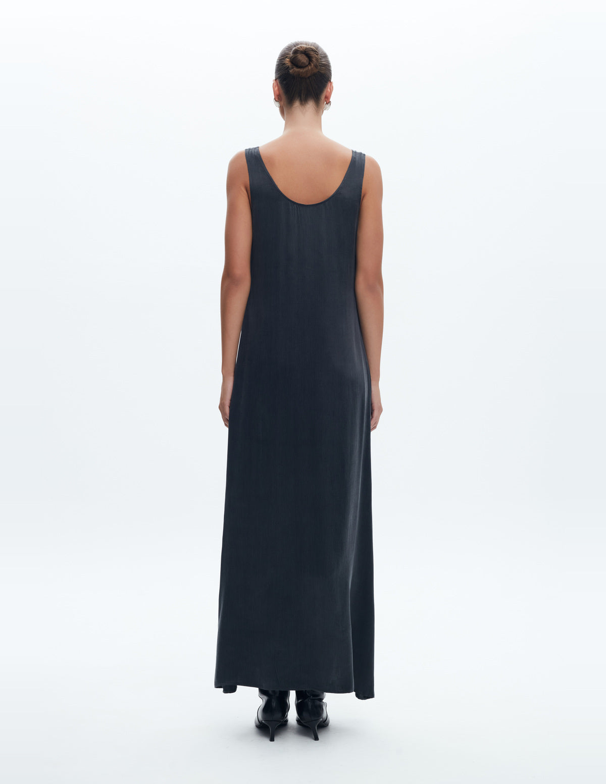 Moon Maxi Slip Dress Dark Grey Cupro – LIUBA FW26, photo 65009