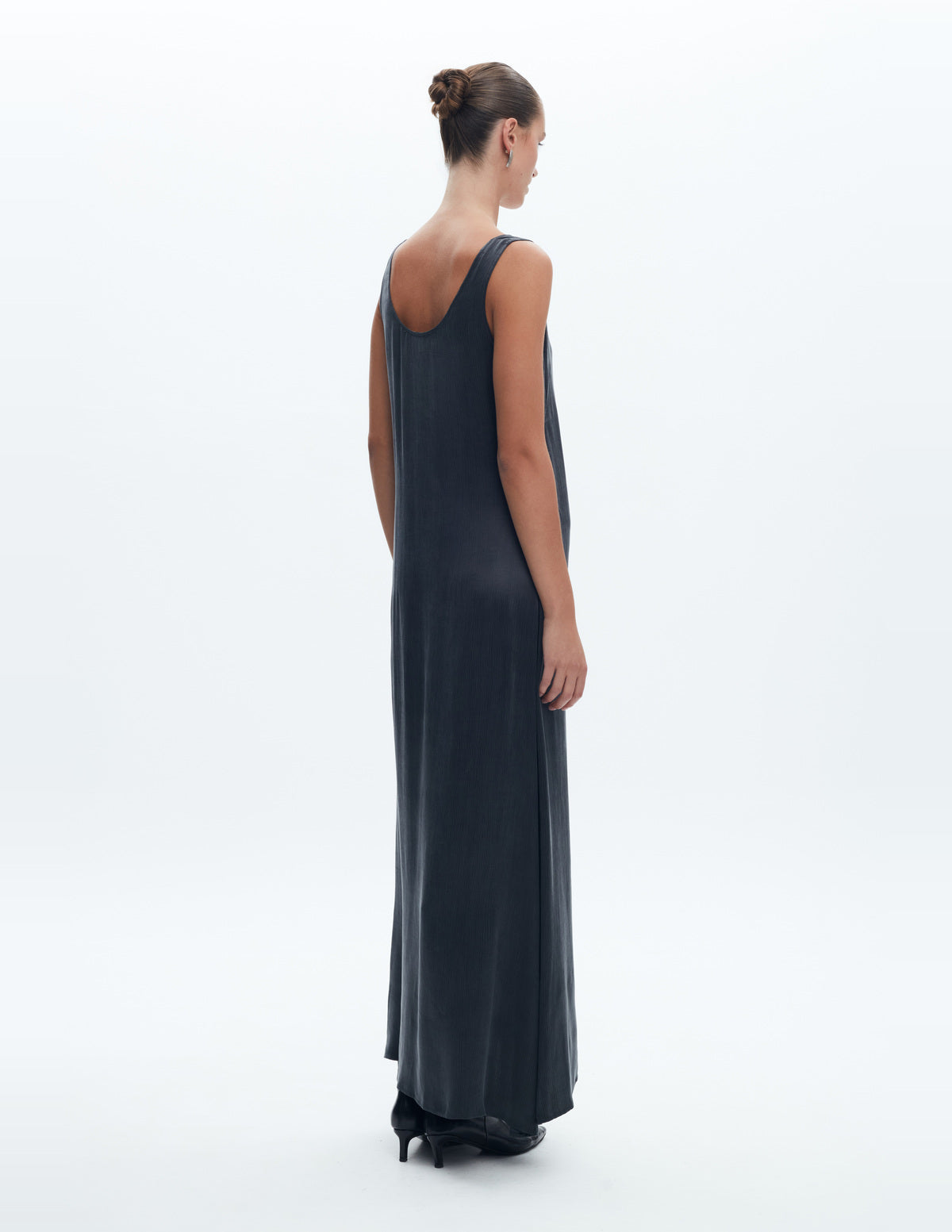 Moon Maxi Slip Dress Dark Grey Cupro – LIUBA FW26, photo 65016