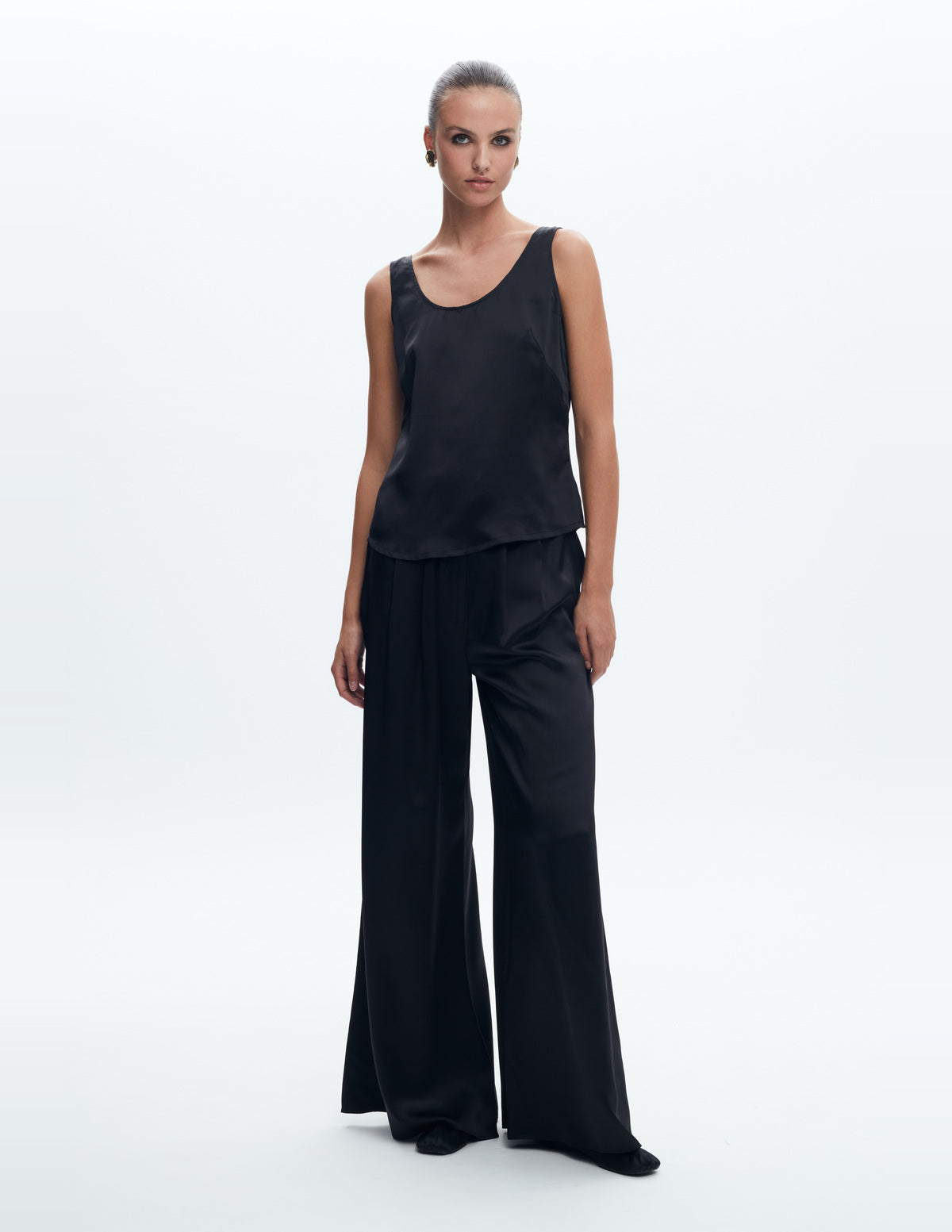 Moon Slip Tank Top Black Silk – LIUBA FW26, photo 65089