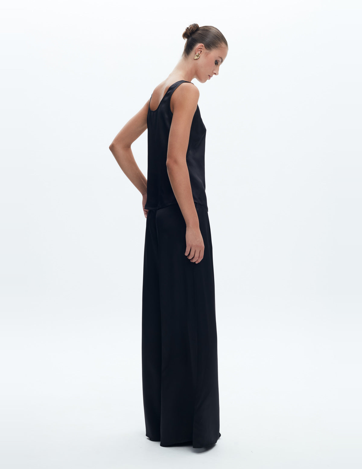 Moon Slip Tank Top Black Silk – LIUBA FW26, photo 65116