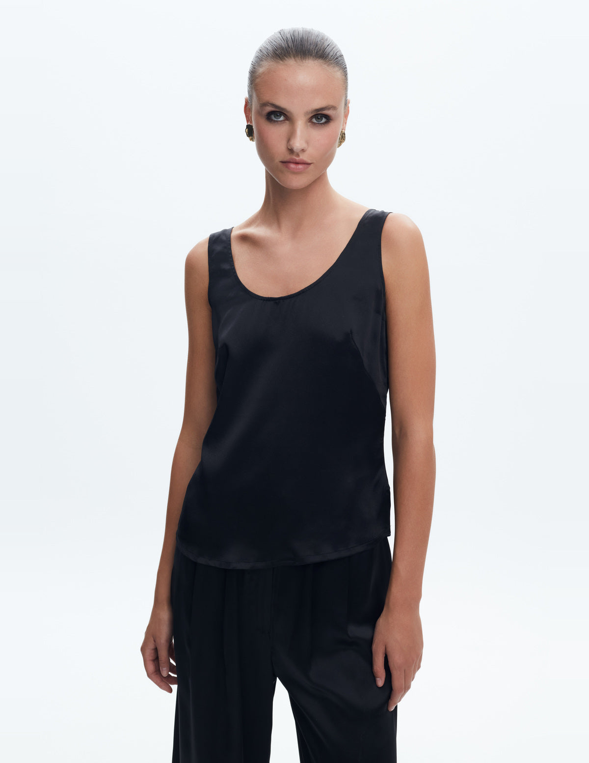 Moon Slip Tank Top Black Silk – LIUBA FW26, photo 65122