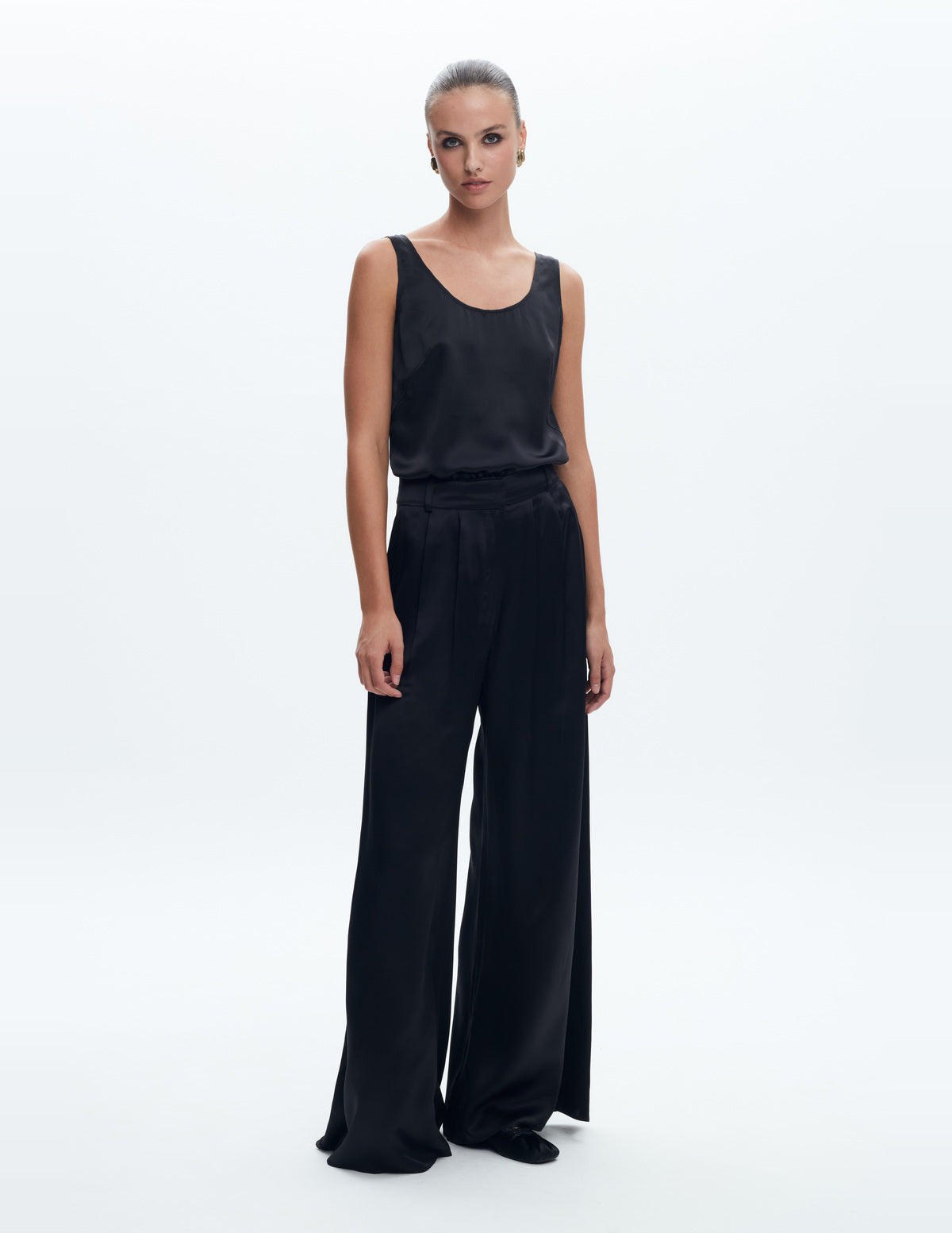 Moon Slip Tank Top Black Silk – LIUBA FW26, photo 65155