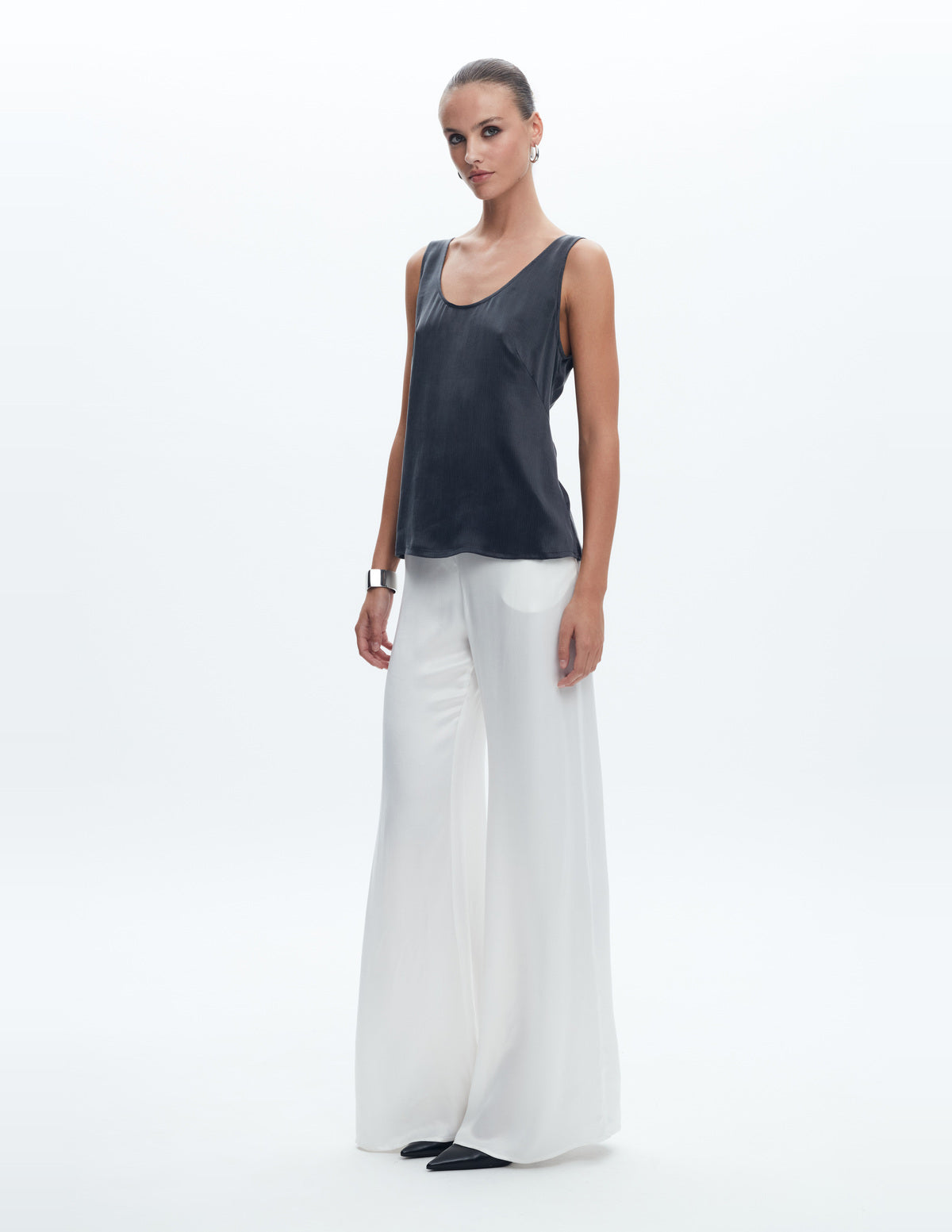 Moon Slip Tank Top Dark Grey Cupro – LIUBA FW26, photo 65228