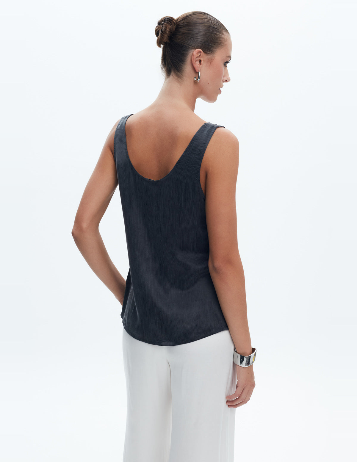 Moon Slip Tank Top Dark Grey Cupro – LIUBA FW26, photo 65254