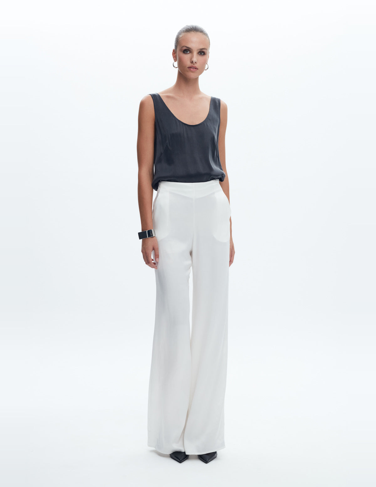 Moon Slip Tank Top Dark Grey Cupro – LIUBA FW26, photo 65268