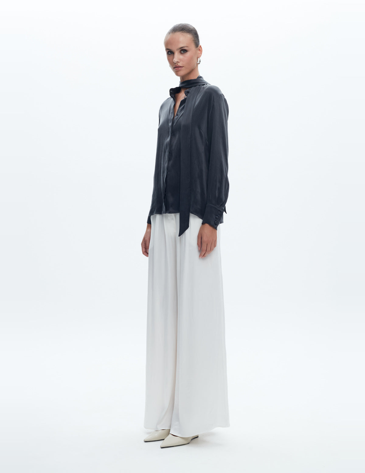 Moon Shirt Dark Grey Cupro – LIUBA FW26, photo 65320