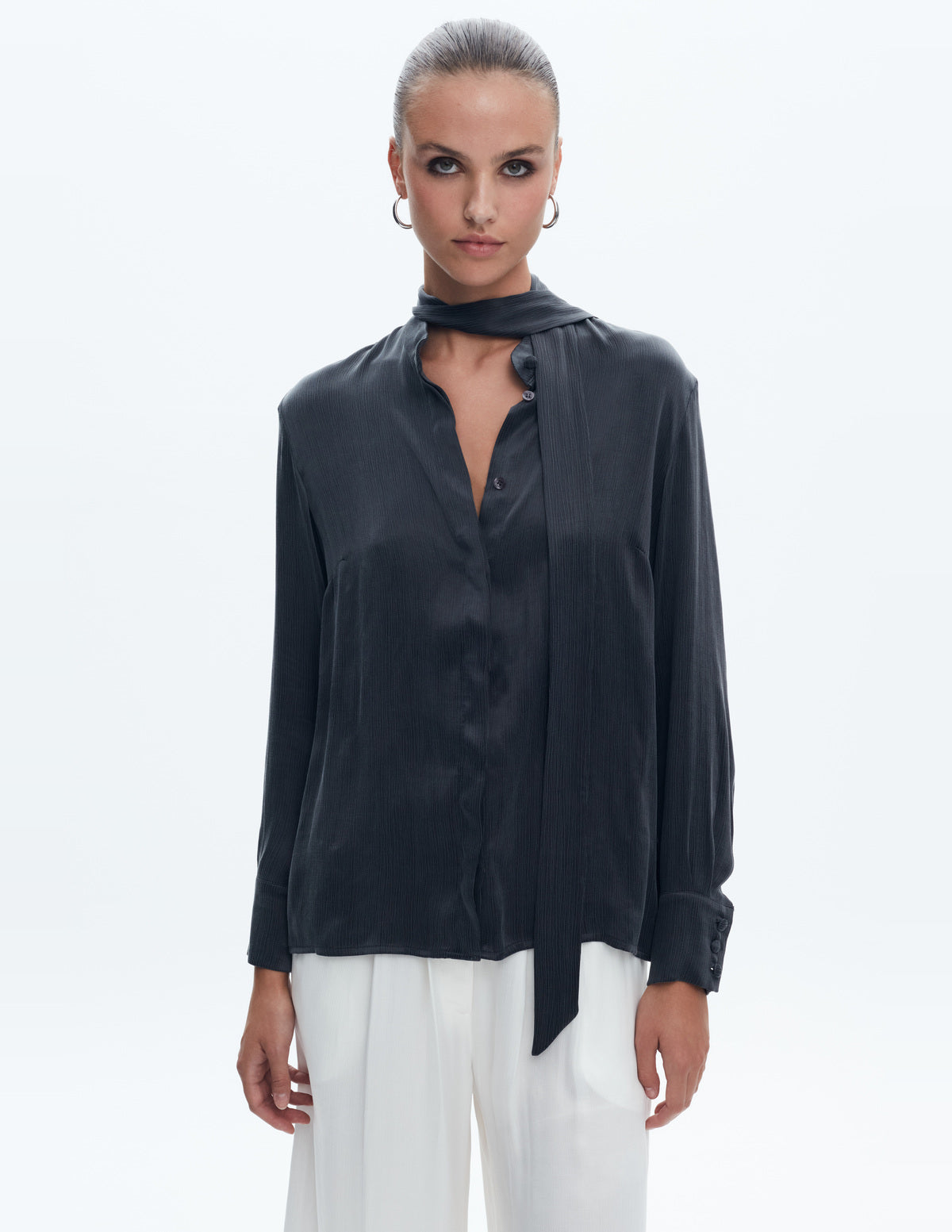 Moon Shirt Dark Grey Cupro – LIUBA FW26, photo 65336