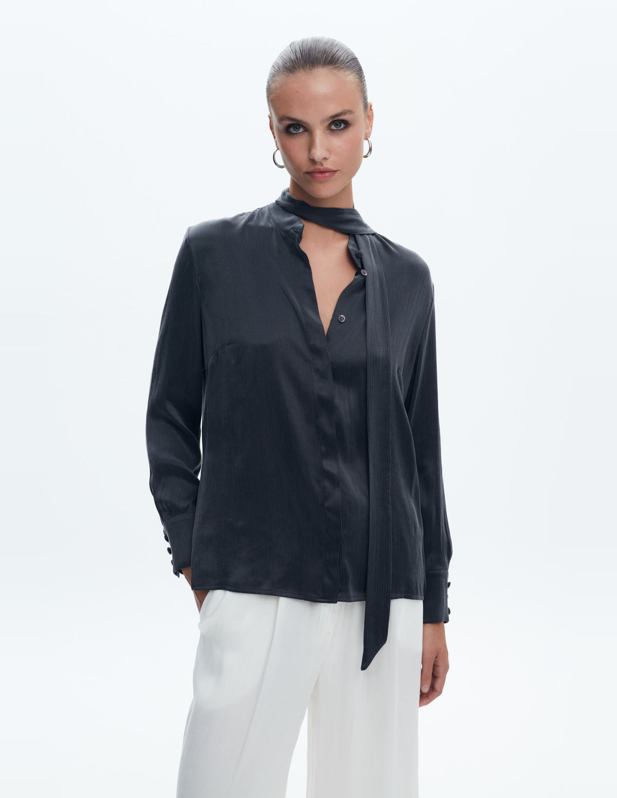 Moon Shirt Dark Grey Cupro – LIUBA FW26, photo 65339