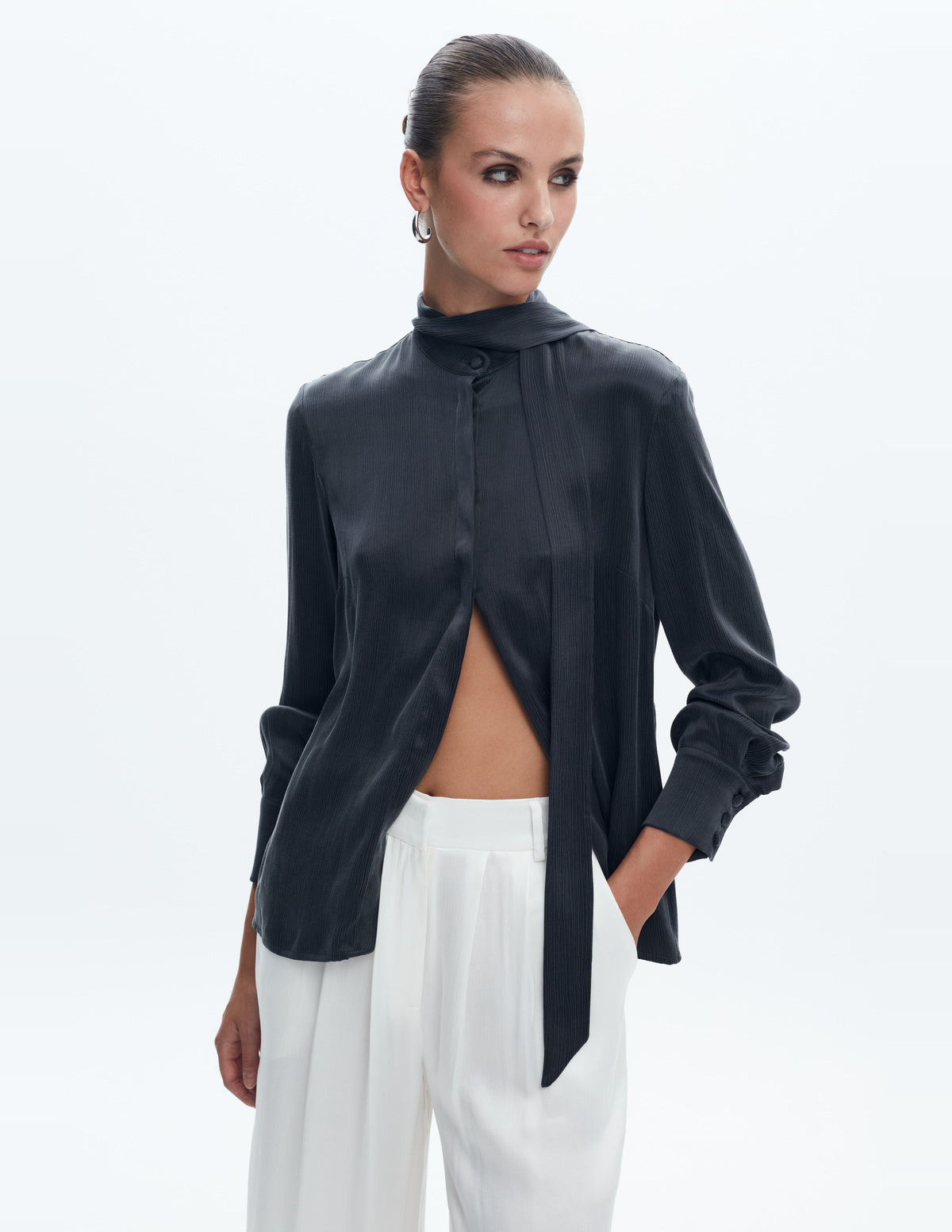Moon Shirt Dark Grey Cupro – LIUBA FW26, photo 65343