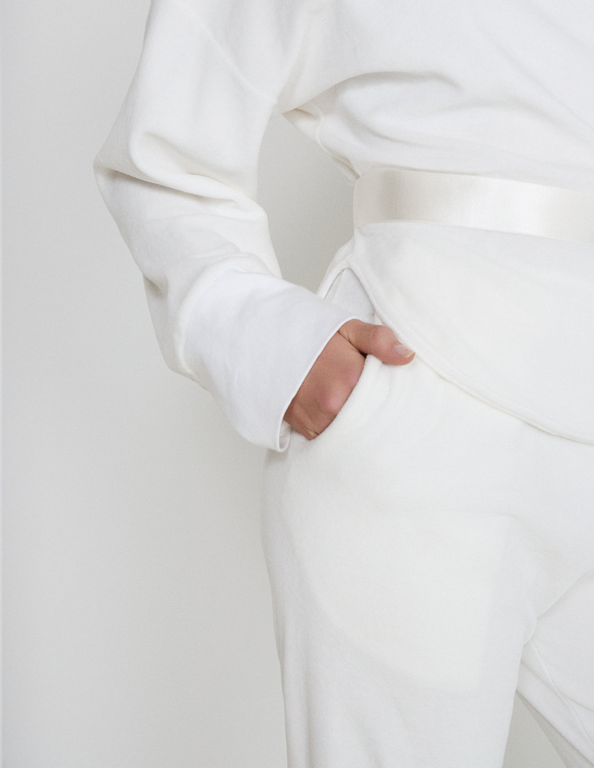 White Isla Velvet Pants